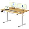 FLEXISPOT Scrivania Regolabile in Altezza 140×60 cm - con 2 Ganci, Portabicchieri e Gestione Cavi, 4 Memorie, Scrivania Ergonomica per Ufficio e Casa