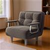 Fabulcozy Divano letto divano letto 1 posto convertibile poltrona - grande comfort sfoderabile con cuscino, braccioli e piedi in metallo (cachi)