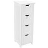 LANTUS Mobile da Bagno, Cassettiera, Armadio Autoportante, con 4 Cassetti, 30 * 30 * 82 cm-bianco, per Bagno, Soggiorno, Sala da Pranzo, Cucina, Stile Moderno, Bianco