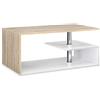 [en.casa] Tavolino Centrale da Salotto con 3 Piani di Appoggio Tavolo Basso da Caffè Divano Design Moderno per Soggiorno 90 x 50 x 41 cm - Effetto Rovere/Bianco