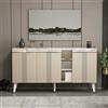 Homidea KARYA Consolle - Cassettiera - Credenza - Piano TV - con 3 ante in design moderno 150 x 81,8 x 41,8 cm (Consolle - Beige/Marmo)