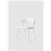 Connubia 2 Sedie New York CB1022 Struttura P77 mt. CROMATO Sedile 705 pelle BIANCO OTTICO OPACO