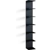 Vicco Libreria da parete Paolo, Nero, 30 x 190 cm, montabile per riporre libri e decorazioni