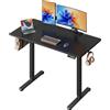 DEVAISE Scrivania Regolabile in Altezza 120×60 cm con Piano Intero, Motore Silenzioso, Portata 85kg, Scrivania Ergonomica Sit-Stand per Home Office, Nero
