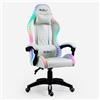 Produce Shop Sedia Gaming Bianca Poltrona LED reclinabile ergonomica Cuscino Pixy