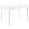 [en.casa] Tavolo da Pranzo Bianco in Stile Barocco con Decoro Floreale 116 x 66 x 76 cm Tavolo Rettangolare da Sala Pranzo con Gambe di Plastica Fino a 4 Posti