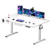 SANODESK Scrivania seduta in piedi 160x60 cm, scrivania da gioco regolabile in altezza, scrivania elettrica controllo funzioni memorie con gancio, bianco
