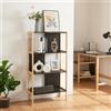 [en.casa] Libreria Scaffale a 4 Ripiani Libreria in MDF Struttura Aperta Mobile Espositore Design Moderno 120 x 63 x 28 cm Nero/Effetto Legno