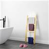 [en.casa] Scala Porta Asciugamani da Bagno Portasciugamani da Terra a Forma di Scala a 4 Pioli 120 x 47 cm Legno di Pino - Naturale