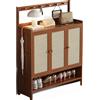 YSPZDQ Scarpiera in bambù da Ingresso, Scarpiera Chiusa Rattan, Scarpiera Salvaspazio Slim Legno, Scarpiera 1~4 Ante, Bambu Scarpiera da Ingresso per Soggiorno, Camera da Letto, Ingresso, con Gancio(Brown,98