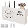 Generisch Supporto per router Wi-Fi - Fortune Cat Box da parete ventilato, copertura decorativa per router | Elegante decorazione per la casa, scatola WiFi, nascosta, telecomando, contenitore per gioielli