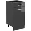 Vicco Mobiletto base per cucina R-Line, Antracite lucido, 40 cm senza piano di lavoro, per la libera combinazione all'interno di sistemi cucina modulari