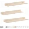 RETYOVE 3 Pezzi Mensole da Muro,Bianco Latte 60cm Mensole da Parete in Alluminio Senza Foratura e Foratura Mensola Galleggiante per Bagno,Cameretta,Cucina, Salotto