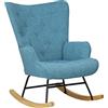 Totò Piccinni Poltrona Poltroncina a DONDOLO Multicolore Design Patchwork (Blu, Poltrona)