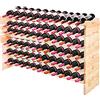 RELAX4LIFE Cantinetta Portabottiglie Vino in Legno Massello, 6 Ripiani Impilabili, Montaggio a Incastro Senza Viti, Design Vintage per 72 Bottiglie, Ideale per Cucina, Bar, Cantina