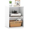 COSTWAY Libreria a 2 Ripiani Aperti, Libreria da Terra con Ripiano Regolabile a 5 Posizioni, Espositore con Tappetini Antiscivolo per Libri Riviste e Dischi, 42x29,5x53,5 cm (Bianco)