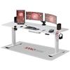 SANODESK Scrivania Gaming Regolabile 200x80 cm, Elettrica con Memoria e Gancio, Bianco