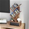 GIANTEX Libreria ad Albero, a 5 Ripiani, Scaffale per Libri con Cassetto Rimovibile, Design di Antiribaltamento, Organizzazione per CD, Riviste, Libri, 30x17,5x60 cm, Marrone/Beige