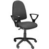 SEDIAOFFICE - Sedia Direzionale Ufficio a Contatto Permanente, Sedia da Ufficio Ergonomica Ideale per Chi Passa Tante Ore Seduto, Made in Italy (Ruote Parquet, Nero Tessuto)
