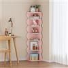 [en.casa] Scaffale Angolare per Cameretta Libreria con 5 Ripiani Scomparti Aperti Portaoggetti per Scarpe Libri Giocattoli a Misure di Bimbi 108 x 27 x 27 cm - Rosa/Bianco
