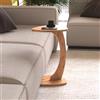 [en.casa] Tavolino per Divano a Forma di C Tavolino Laterale con Rotelle Consolle Portatile Tavolo Basso Serviletto 40 x 37 x 56 cm Effetto Legno