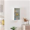[en.casa] Mobiletto da Parete ad Anta in Vetro, 60x35x15 cm Bianco