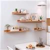 Monbaer Mensola Galleggiante, Mensola in Legno Massiccio per Foto da Parete, Scaffale da Appendere per Camera da Letto Cucina Soggiorno Corridoio, Facile da Installare, Mensola da Parete Decorativa per la