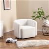COSTWAY Poltrona Relax Girevole, Poltrona Moderna Imbottita con Schienale Curvo e Braccioli, Sedia da Lettura per Soggiorno, Poltrona Soggiorno, Portata 160 kg