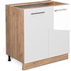 Vicco Mobiletto base cucina Fame-Line, Bianco lucido, 80 cm