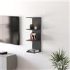 [en.casa] Mensola da Parete Sospesa con 4 Ripiani Scaffale Verticale a Muro Libreria Pensile per Libri Decorazioni Soggiorno Studio Ingresso 95x30x28 cm - Nero