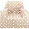 baby idea Poltroncina Bimbi Babysanity Grandi Dimensioni 52x40x57 cm Poltrona Bambini con Rivestimento 100% Cotone Sfoderabile Alta Densità - Made in Italy - (Kid's Sofa Cuori Beige)