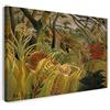 Printed Paintings Stampa su Tela (120x80cm): Henri Rousseau - Tigre Sorpresa dalla Tempesta tropi