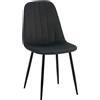 CLP Sedia da pranzo Baxter I Sedia imbottita con rivestimento in velluto I Struttura in metallo, Colore:nero
