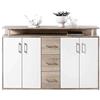 AVANTI TRENDSTORE DORO - cassettiera da ingresso, comó portaoggetti con 4 ante e 3 cassetti in legno truciolare. Dipsonibile 5 colori. Dimensioni ca. LAP 139x90x34 cm
