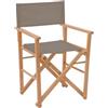 Danieli - Sedia da Regista in Legno per Esterni - Sedie Pieghevoli da Giardino in Legno di Faggio - Telo 100% Acrilico in Diverse Colorazioni - Ideali per Giardino, Terrazza, Spiaggia (Tortora)