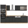 Vicco Cucina componibile R-Line, Antracite rustico/rovere dorato, 300 cm con armadio alto, PL Rovere, per l'espansione personalizzata tramite moduli aggiuntivi compatibili