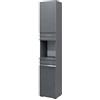 Vicco Mobile bagno alto Fredd, Antracite lucido, 36.4 x 190.5 cm, a parete con due ripiani interni regolabili