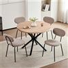 JZGORC Set di 4 Sedie per Tavolo da Pranzo, Tavolo da Pranzo Rotondo in Legno da 100 cm, Sedie Moderne Impilabili per Sala da Pranzo, Cucina, Soggiorno (Chiaro + Kaki)