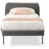 EVERGREENWEB MATERASSI & BEDS EVERGREENWEB Letto Singolo in doghe in legno e testata quadrata stondata| facile da montare, Letto di Design | Colore Tortora |Mod. Tokio