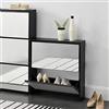 [en.casa] Scarpiera Stretta con 2 Contenitori Ribaltabili 67 x 63 x 17 cm Mobile Portascarpe Salvaspazio con Ante a Specchio - Nero