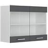 Vicco Mobile da cucina in vetro R-Line, Antracite lucido, 80 cm, per la libera combinazione all'interno di sistemi cucina modulari