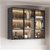Tqertrtfxa Cucina,pensile,pensile,Pensili da cucina con ante in vetro,armadietto da parete,Armadietto da parete in vetro,balcone,armadio,Mensole sospese,vetrine a parete,librerie,sale da pranzo(90*25*95cm/35.4*1