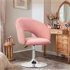 Ckaff Poltrona da Trucco, Poltrona da Bar Girevole Regolabile in Altezza, Poltrona Salone Parrucchiera con Schienale Braccioli, Sedia da Pranzo Sedia da Cucina per Camera da Letto Soggiorno, Rosa