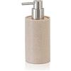 Inbagno Dispenser Sapone Liquido Bagno, in Resina Beige e bambù, erogatore in ABS Satinato, Serie Sahara