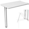KDR Produktgestaltung Tavolo pieghevole a parete Piano del tavolo 80x50 cm in bianco Tavolo pieghevole Tavolo da pranzo Tavolo da cucina a parete Altezza tavolo 74 cm Gamba del tavolo pieghevole
