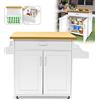 ACXINCarrello da cucina su ruote, armadio con cassetti e porta, isola della cucina con piano di lavoro, servizio e sala da pranzo, 115 x 36 x 90