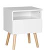 WOLTU TSR58ws Comodino Bianco con Cassetto Comodini da Notte Organizzatore da Letto in Legno
