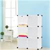 UISEBRT Armadio con 6 cubi, in plastica, per camera da letto, per vestiti, libri, giocattoli, 70 x 35 x 105 cm, bianco