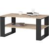 AKORD | Tavolino da Salotto in Legno - ALEX | Tavolo da Caffè con gambe un Ripiano | Coffee Table | Tavolini Basso Moderno | Arredamento Casa | 92 x 45 x 53 cm | Quercia Sonoma & Nero