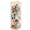 Wonder Space Scaffale in Legno per Peluche con Ruote, Grande Organizzatore Giocattoli per Cameretta, Supporto Sicuro ed Ecologico per Neonati e Bambini (Legno naturale)